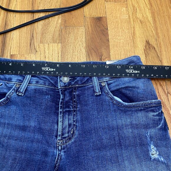 Silver Jeans Boyfriend Jeans Womens 29 Blue Distressed Frayed Hem Stretch Denim - Picture 9 of 12